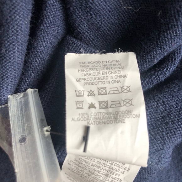 Navy Cotton Button-Up Striped Cardigan XL - Picture 8 of 8